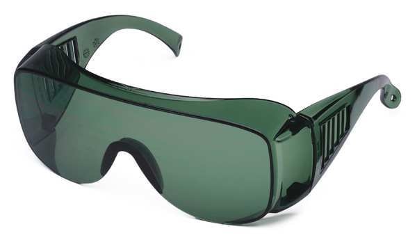 Safety Glasses, OTG Green Polycarbonate Lens, Scratch-Resistant