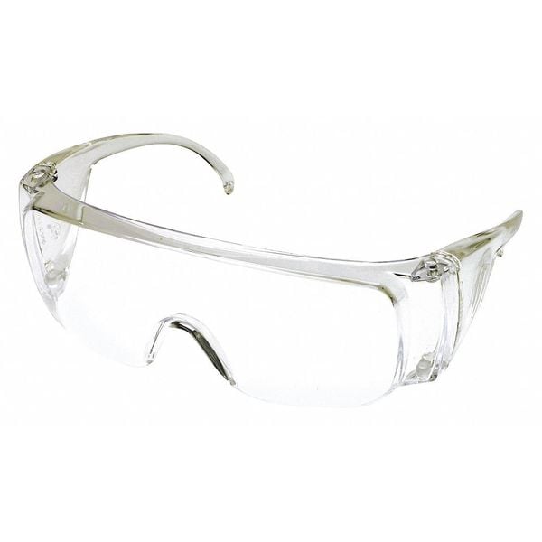 Safety Glasses, OTG Clear Polycarbonate Lens, Uncoated