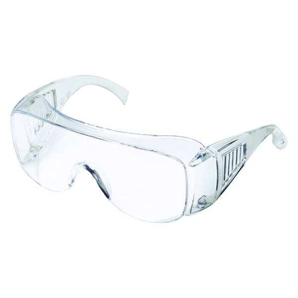 Safety Glasses, OTG Clear Polycarbonate Lens, Scratch-Resistant