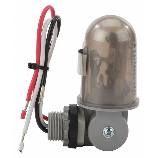 Photocontrol, 120V AC, 2000 W, 16.7 A, SPST, 1/2 in Conduit; 180Â° Swivel, Lexan, Gray