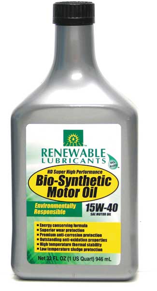 Engine Oil, 15W-40, Bio-Synthetic, 1 Qt.