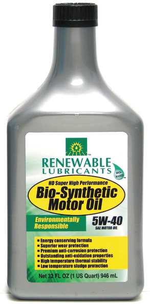 Engine Oil, 5W-40, Bio-Synthetic, 1 Qt.