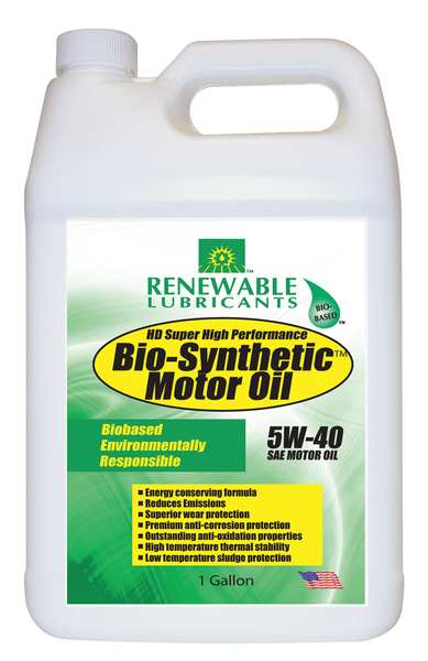 Engine Oil, 5W-40, Bio-Synthetic, 1 Gal.