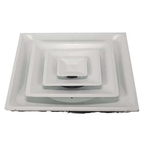 6 to 12 in Square 3 Cone Ceiling Diffuser, White