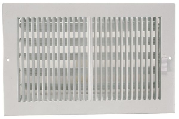 Sidewall/Ceiling Register, 6 X 10, White, Steel