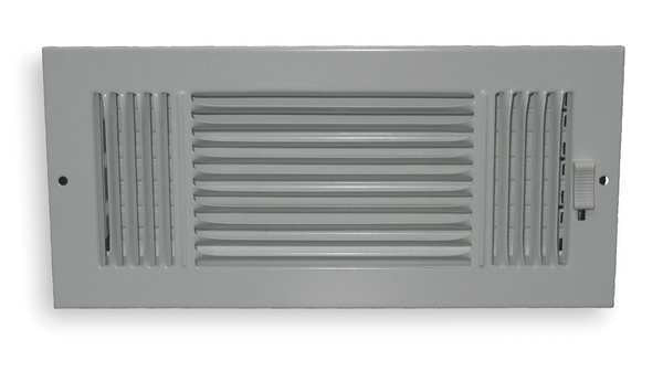 Sidewall/Ceiling Register, 6 X 12, White, Steel