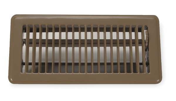 Floor Register, Louvered, 4 X 10, Brown, Steel