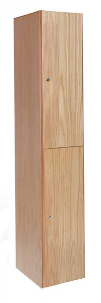 Wardrobe Locker, 12 in W, 18 in D, 72 in H, (1) Wide, (2) Openings, Light Wood