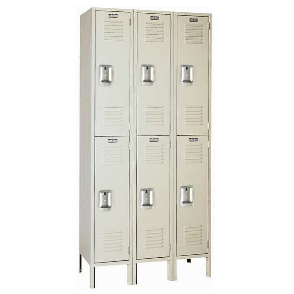 Wardrobe Locker, 36 in W, 18 in D, 78 in H, (2) Tier, (3) Wide, Putty