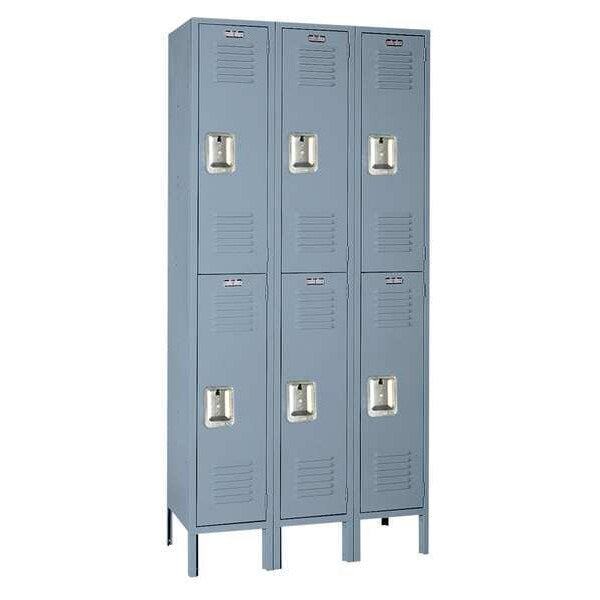 Wardrobe Locker, 36 in W, 12 in D, 66 in H, (2) Tier, (3) Wide, Dove Gray