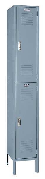 Wardrobe Locker, 12 in W, 12 in D, 78 in H, (1) Wide, (2) Openings, Dove Gray