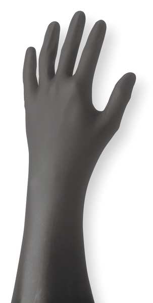 Single Use Gloves, Nitrile, Powder Free, Black, L, 50 PK