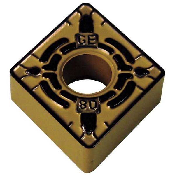 Diamond Turning Insert, Diamond, 1/2 in, CNMG, 80  Degrees, 1/32 in, Carbide