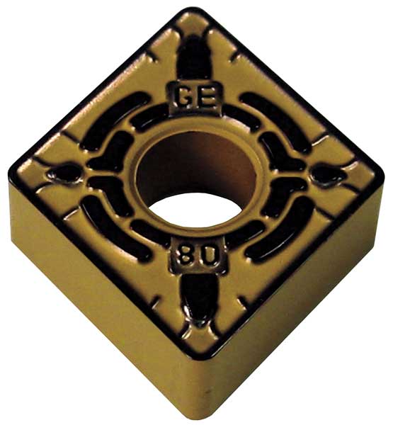 Diamond Turning Insert, Diamond, 5/8 in, CNMG, 80  Degrees, 1/16 in, Carbide