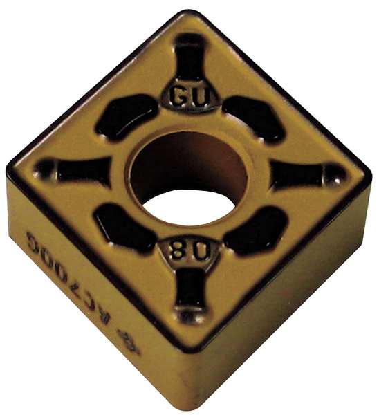 Diamond Turning Insert, Diamond, 1/2 in, CNMG, 80  Degrees, 3/64 in, Carbide