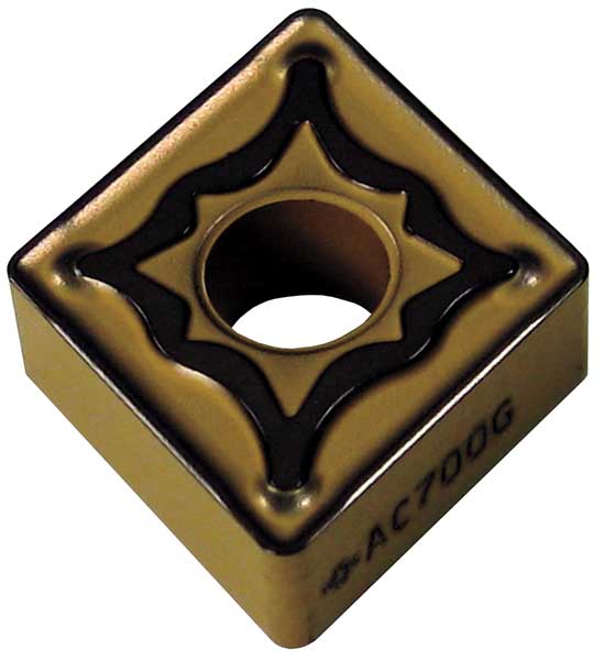 Diamond Turning Insert, Diamond, 1/2 in, CNMG, 80  Degrees, 3/64 in, Carbide