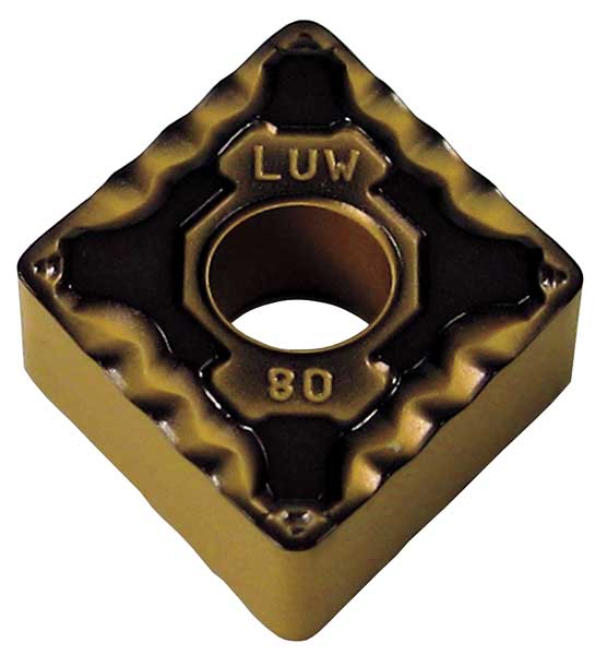 Diamond Turning Insert, Diamond, 1/2 in, CNMG, 80  Degrees, 3/64 in, Carbide