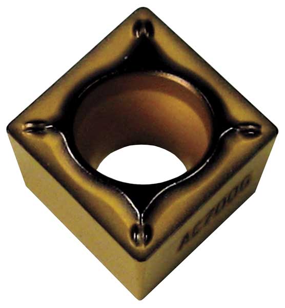 Diamond Turning Insert, Diamond, 3/8 in, CPMT, 80  Degrees, 1/64 in, Carbide