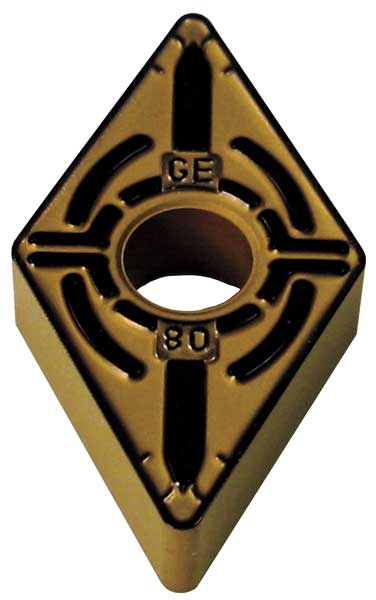 Diamond Turning Insert, Diamond, 1/2 in, DNMG, 55  Degrees, 1/32 in, Carbide