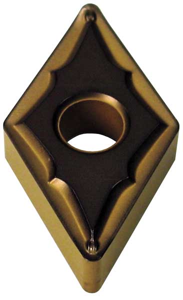 Diamond Turning Insert, Diamond, 1/2 in, DNMG, 55  Degrees, 1/64 in, Carbide