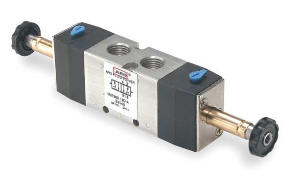 Solenoid Air Control Valve, 1/4 In, 4-Way