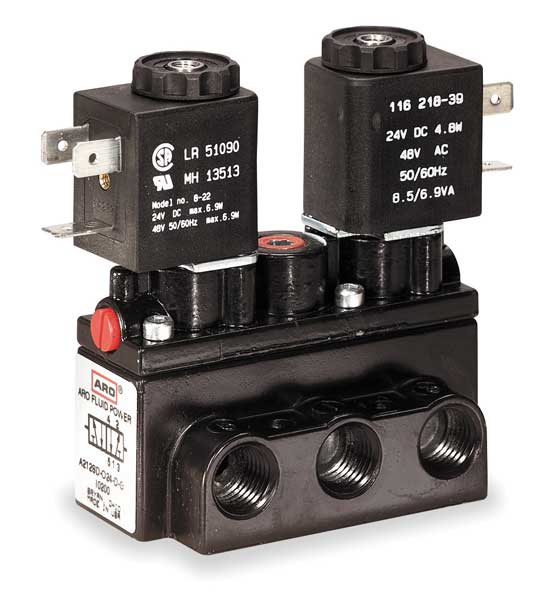 Solenoid Air Control Valve, 1/4 In, 24VDC