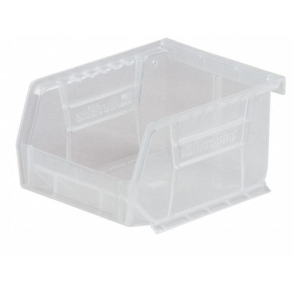 Hang & Stack Storage Bin, Clear, Plastic, 18 in L x 16 1/2 in W x 11 in H, 75 lb Load Capacity