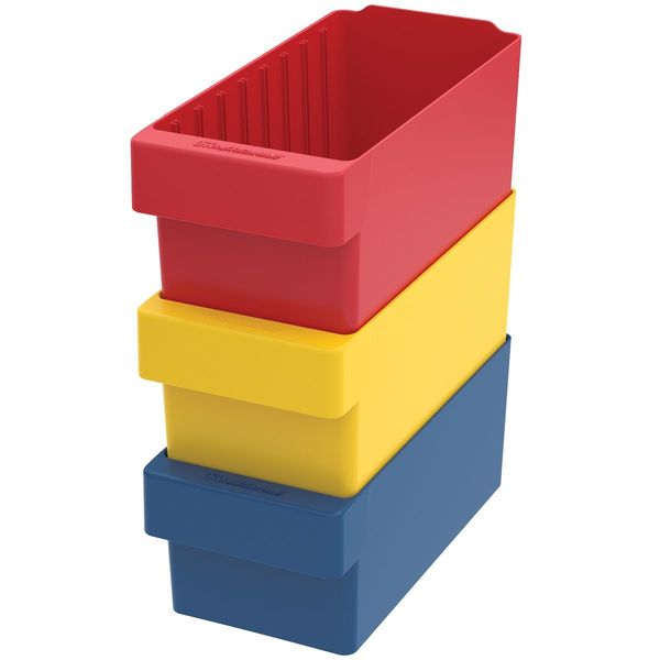 Drawer Storage Bin, Blue, Plastic, 5 5/8 in W x 4 5/8 in H, 20 lb Load Capacity