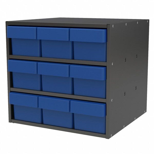 Drawer Storage Bin, Blue, Plastic, 5 5/8 in W x 4 5/8 in H, 25 lb Load Capacity