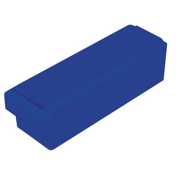 Drawer Storage Bin, Blue, Plastic, 5 5/8 in W x 4 5/8 in H, 25 lb Load Capacity
