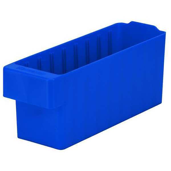 Drawer Storage Bin, Blue, Plastic, 3 3/4 in W x 4 5/8 in H, 15 lb Load Capacity