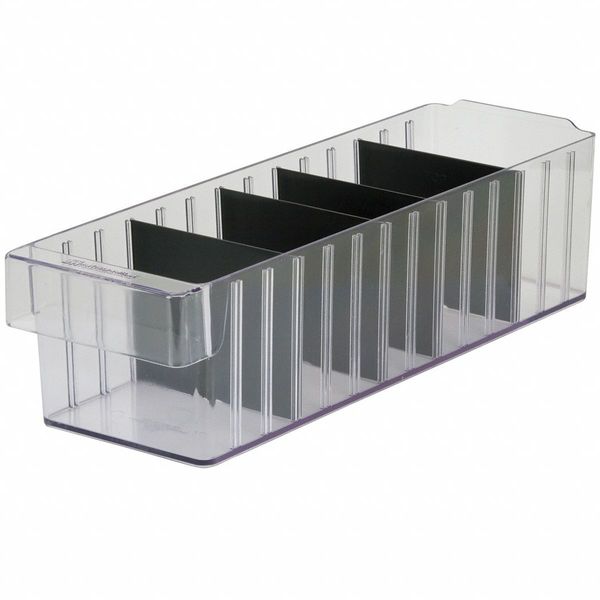 Plastic Divider, Black, 5 5/8 in L, 5 5/8 in W, 4 3/8 in H