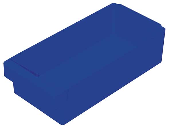 Drawer Storage Bin, Blue, Plastic, 8 3/8 in W x 4 5/8 in H, 25 lb Load Capacity
