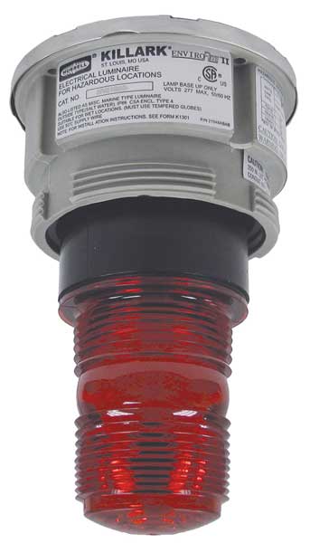 Hazardous Warning Light, Xenon, Red, 120VAC