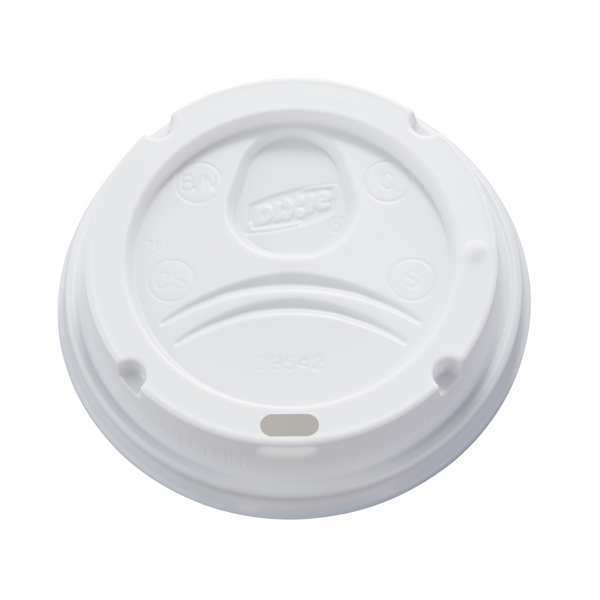 Lid for 12 to 20 oz. Hot Cup, Dome, Sip Through, White, Pk500