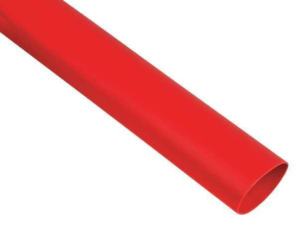 Shrink Tubing, 1.1in ID, Red, 4ft, PK20