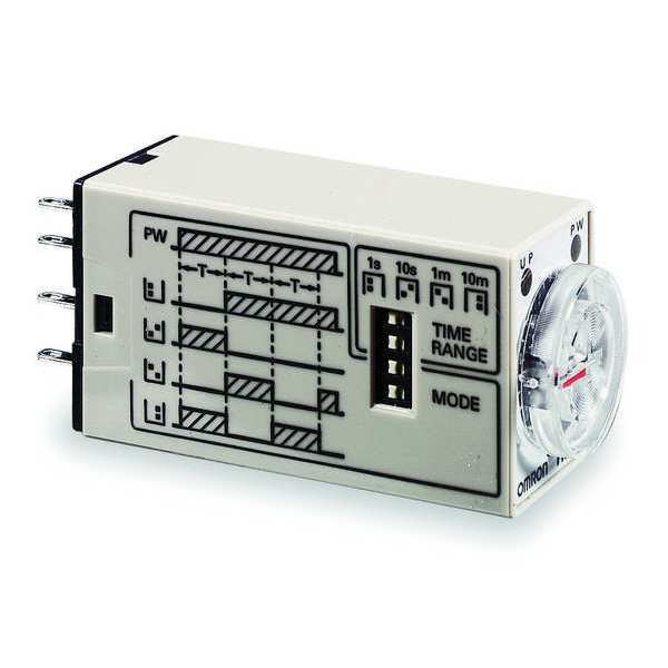 Time Delay Relay, 120VAC, 5A, DPDT, Square