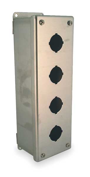 Pushbutton Enclosure, 30mm, 4 Holes, 304 SS