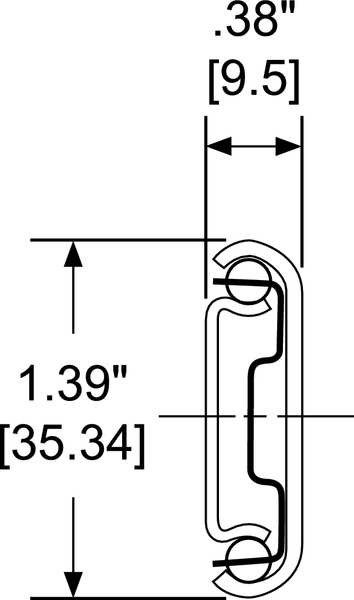 Drawer Slide, Side/Hard Mount, 3/4 Ext., Conv., PK2, 1/2