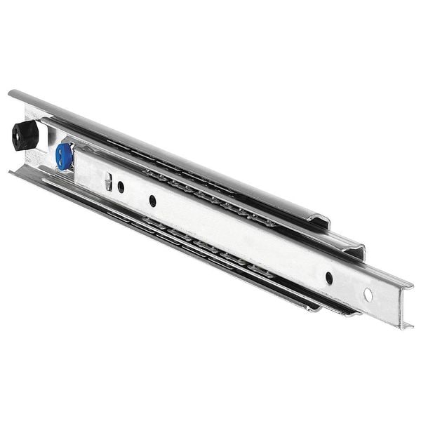Drawer Slide, Side/Hard Mount, Over Travel, Conv., PK2, 1/2