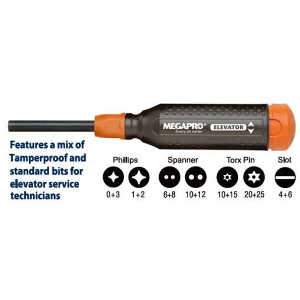 Phillips, Spanner, Slotted, TORX Pin Bit 8 1/2 in, Drive Size: 1/4 in , Num. of pieces:8