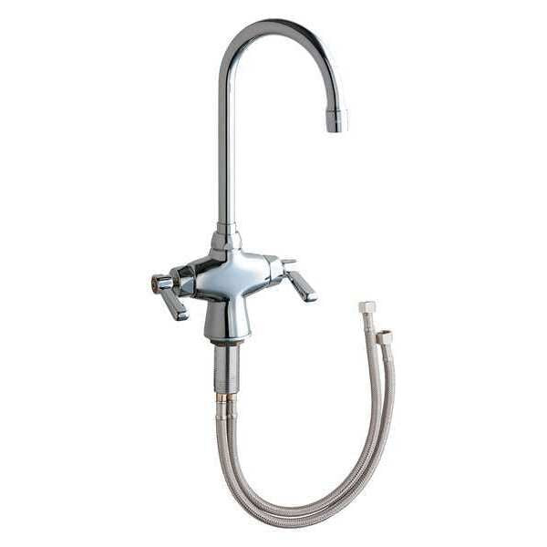 Manual, Single Hole Mount, Commercial 1 Hole Gooseneck Kitchen Faucet