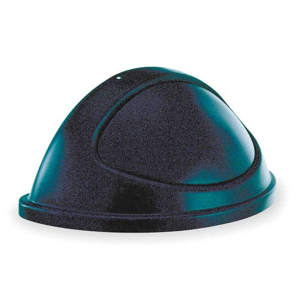 21 gal Dome with Push Door Trash Can Lid, 12 1/2 in W/Dia, Black, Plastic, 1 Openings