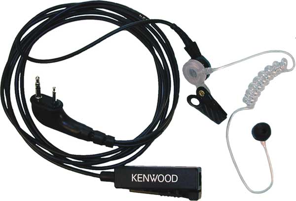 Two-wire Palm Mic with Earpiece, Black