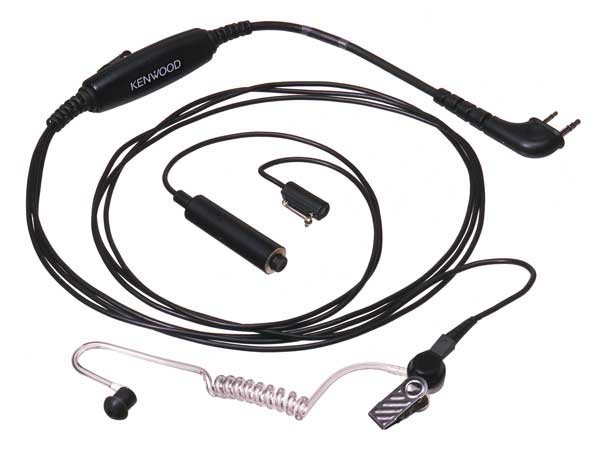 Three-wire Lapel Mic with Earpiece, Black