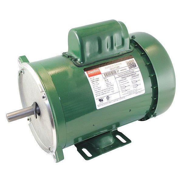 Auger Drive Motor, Capacitor-Start, 1 HP, 115/230V AC, 1,725 Nameplate RPM, 56Y Frame
