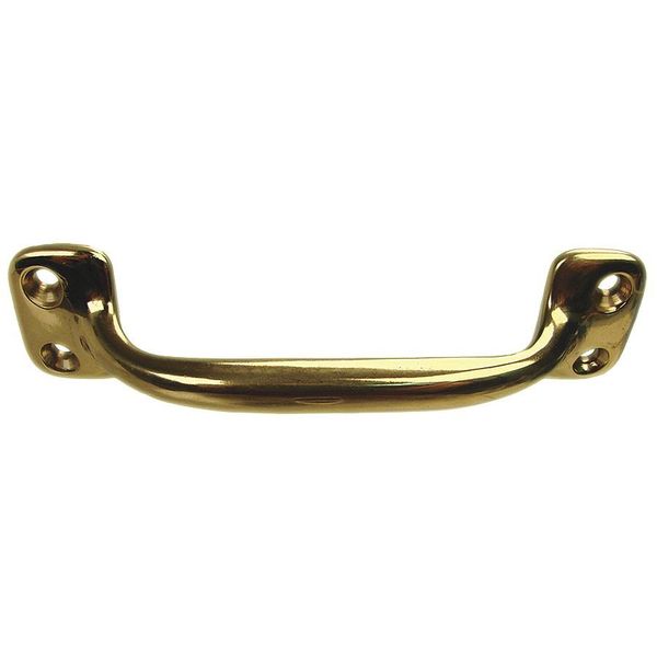 Pull Handle, Cast Brass, Polished, Unthr. Through Holes