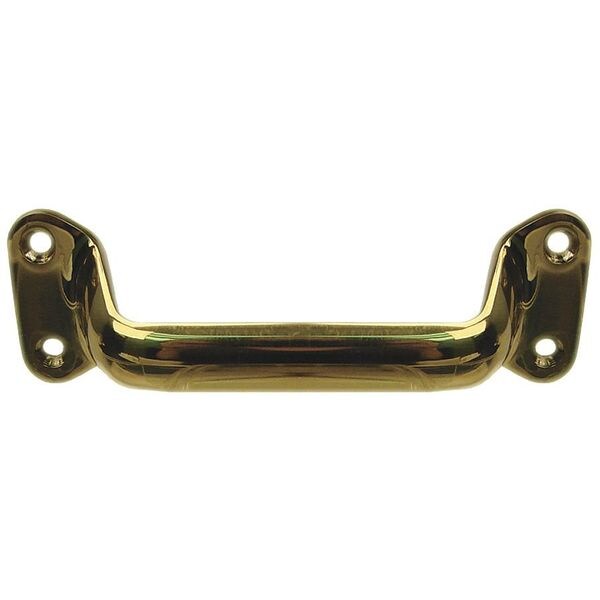 Pull Handle, Cast Brass, Polished, Unthr. Through Holes