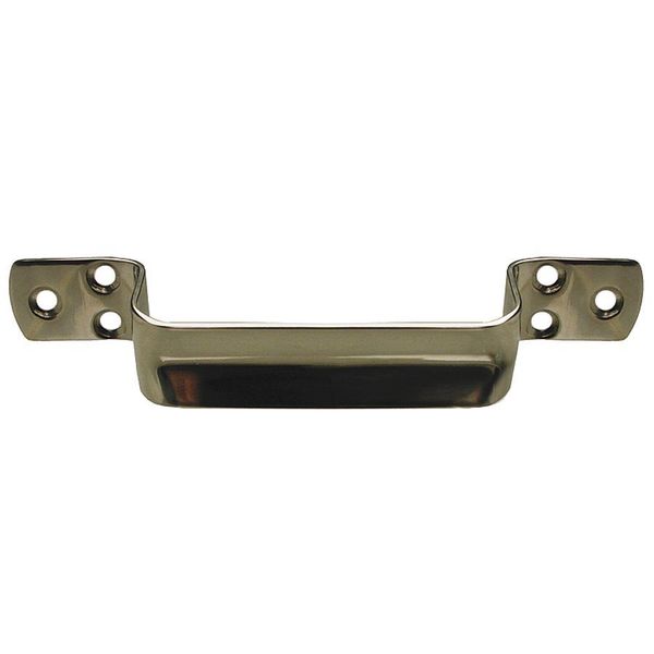 Pull Handle, 7-1/8 In. H, Polished, Unthr. Through Holes