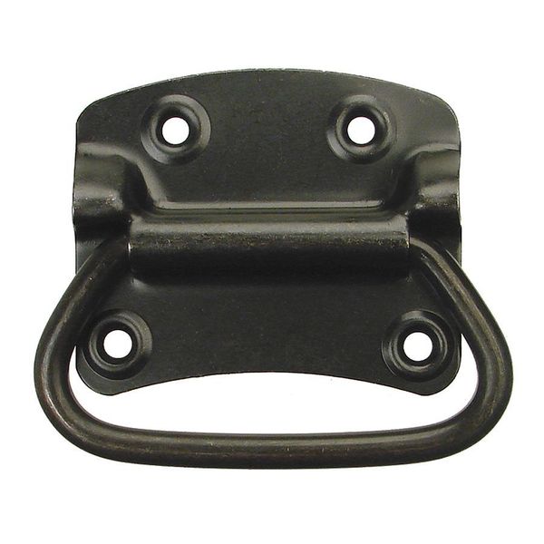 Fold Pull Handle, Steel, 3-25/32 In. H, Zinc, Unthr. Holes